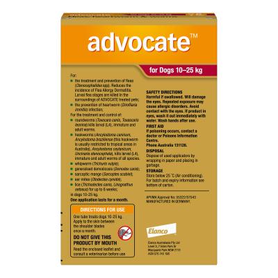 Pet Grove ADVOCATE Red Large Dogs 10kg to 25kg Pet Grove advocate Dog flea treatment dog heartworm flea heartworm worming