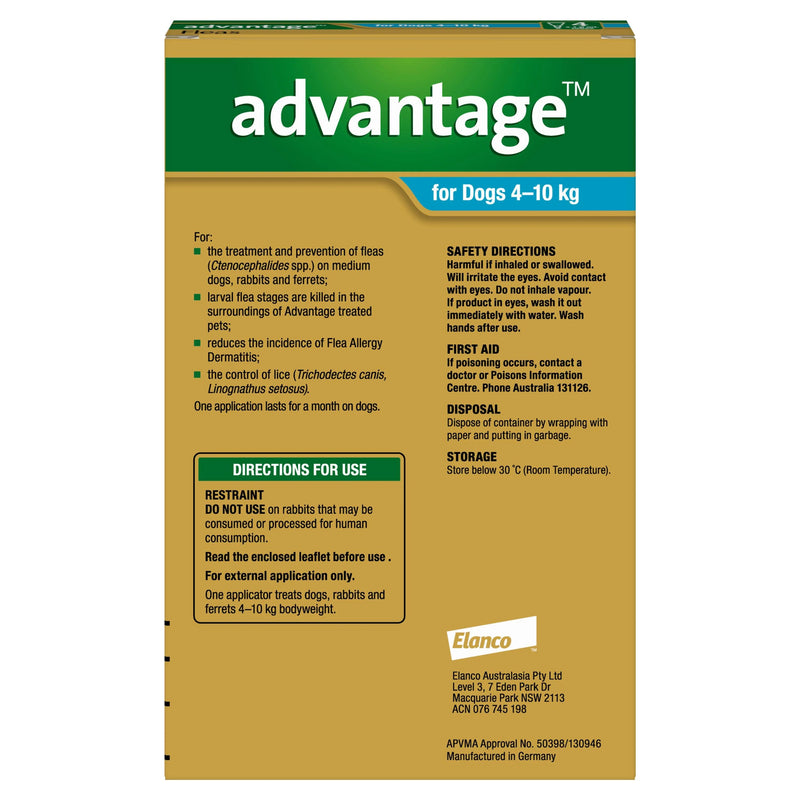 ADVANTAGE Medium Dog Aqua 4kg to 10kg