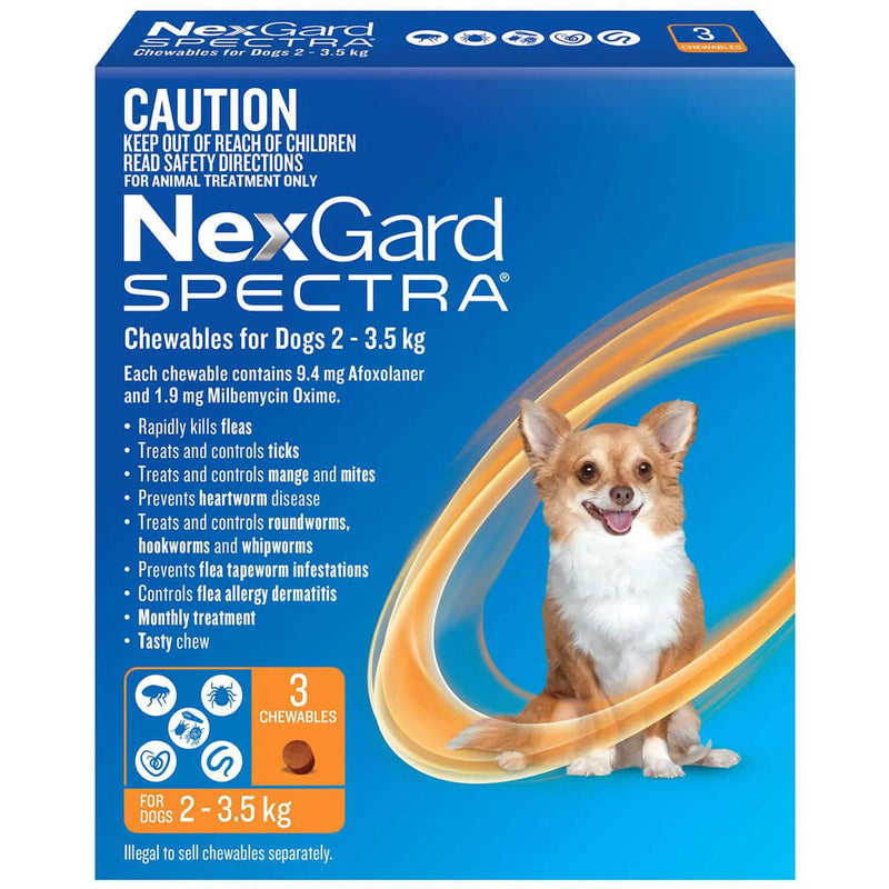 NexGard SPECTRA Chewables for Very Small Dogs ORANGE