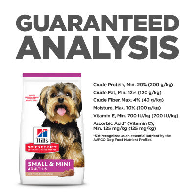 Pet Grove Hill’s Science Diet Adult Dog 1-6 Small Paws Lamb & Rice Pet Grove Adult dog food brown rice dog food dry dog food hills science lamb mini Premium dog food Rice small breed small breed dog food