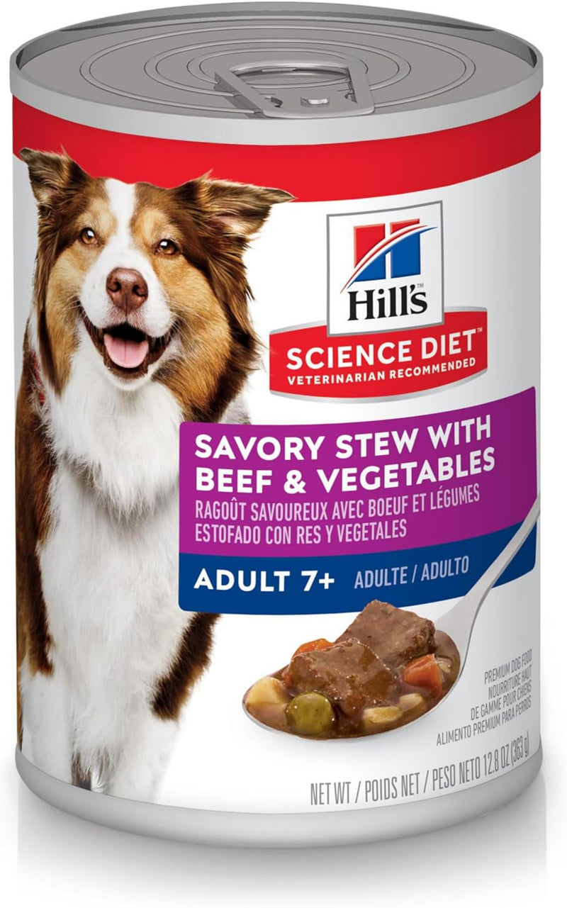 Pet Grove Hill’s Science Diet Wet Food Tins Adult Dog 7+ Savory Stew Beef & Veg Pet Grove 