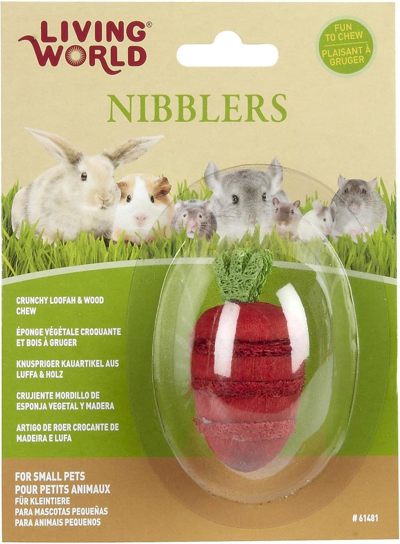 Living World Nibbler Small Animal Loofah Wood Chew Strawberry