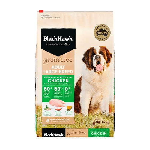 Pet Grove Black Hawk Adult Dog Large Breed GRAIN FREE Chicken Pet Grove blackhawk Chicken Chicken And Rice dog food dry dog food grainfree large breed dog food large breed dry dog food Premium dog food