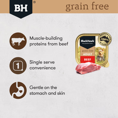Pet Grove Black Hawk Wet Food Adult Dog GRAIN FREE BEEF Pet Grove beef blackhawk dog food grainfree Premium dog food Wet dog food wet food