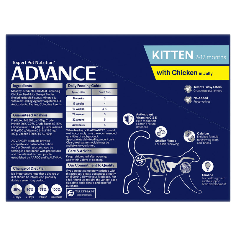 Pet Grove Advance Wet Food Kitten Chicken in Jelly Pet Grove Advance Advance cat food Advance kitten food cat cat food cats Chicken kitten kitten food Kitten wet food tender chicken wet cat food wet food