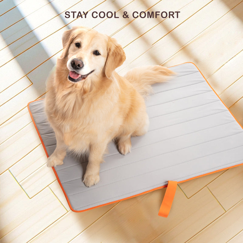 Pet Dog Cooling Mat Non-Slip Travel Roll Up Cool Pad Bed Outdoor