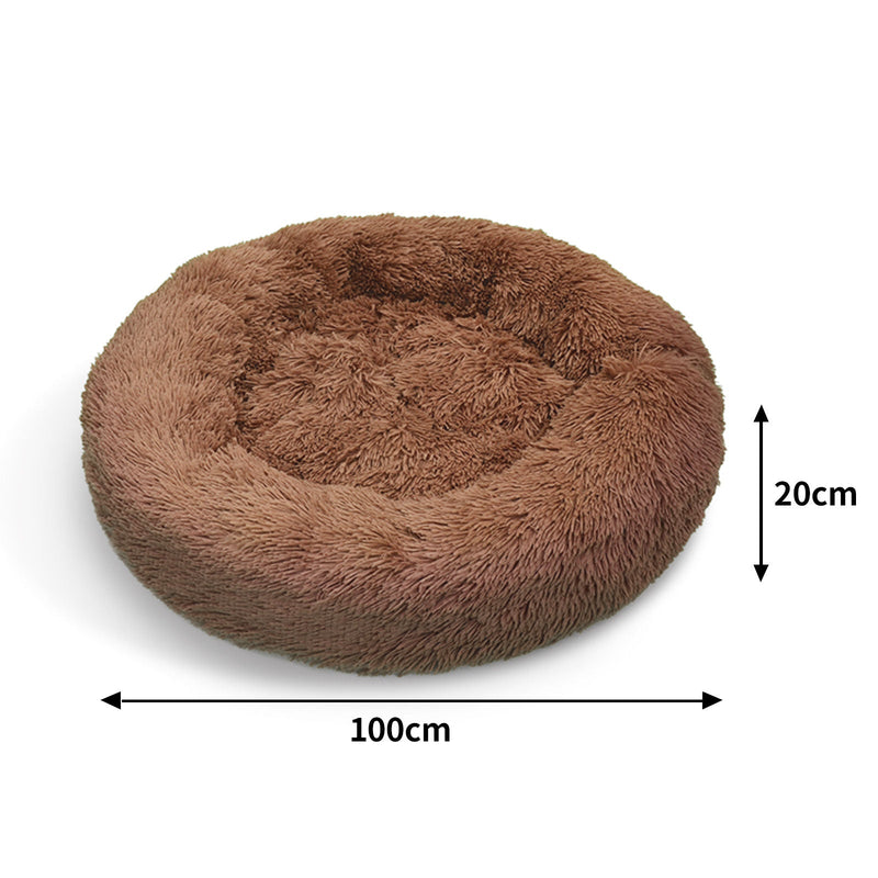 Comfy Nest Plush Round Dog Bed - Warm Comfortable Dog Bedding for Pets