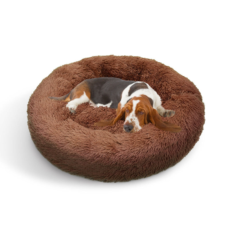 Comfy Nest Plush Round Dog Bed - Warm Comfortable Dog Bedding for Pets