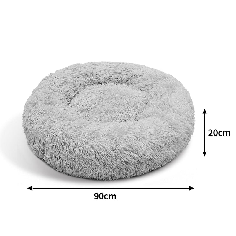 Comfy Nest Plush Round Dog Bed - Warm Comfortable Dog Bedding for Pets