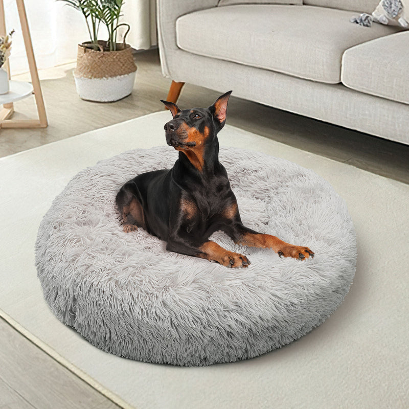 Comfy Nest Plush Round Dog Bed - Warm Comfortable Dog Bedding for Pets