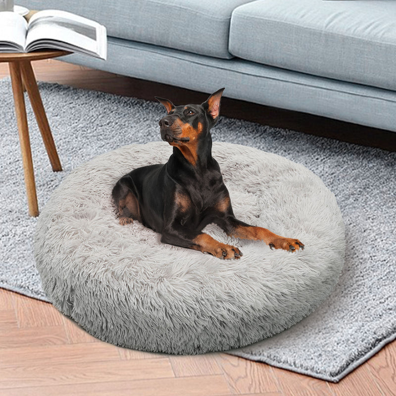 Comfy Nest Plush Round Dog Bed - Warm Comfortable Dog Bedding for Pets