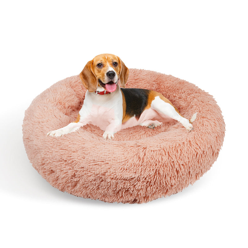 Comfy Nest Plush Round Dog Bed - Warm Comfortable Dog Bedding for Pets