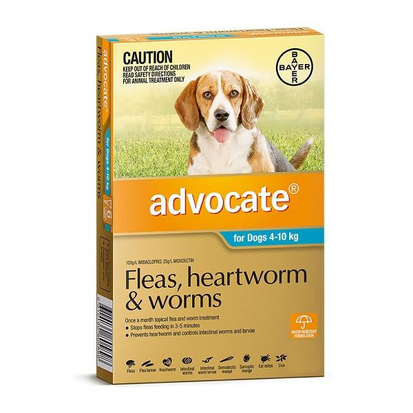 Pet Grove ADVOCATE Medium Aqua Dogs 4kg to 10kg Pet Grove advocate Dog flea treatment dog heartworm flea heartworm worming