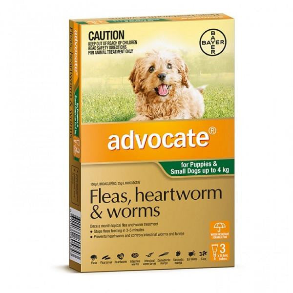 Pet Grove ADVOCATE Green Puppies and Small Dogs up to 4kg Pet Grove advocate Dog flea treatment dog heartworm flea heartworm puppy worming