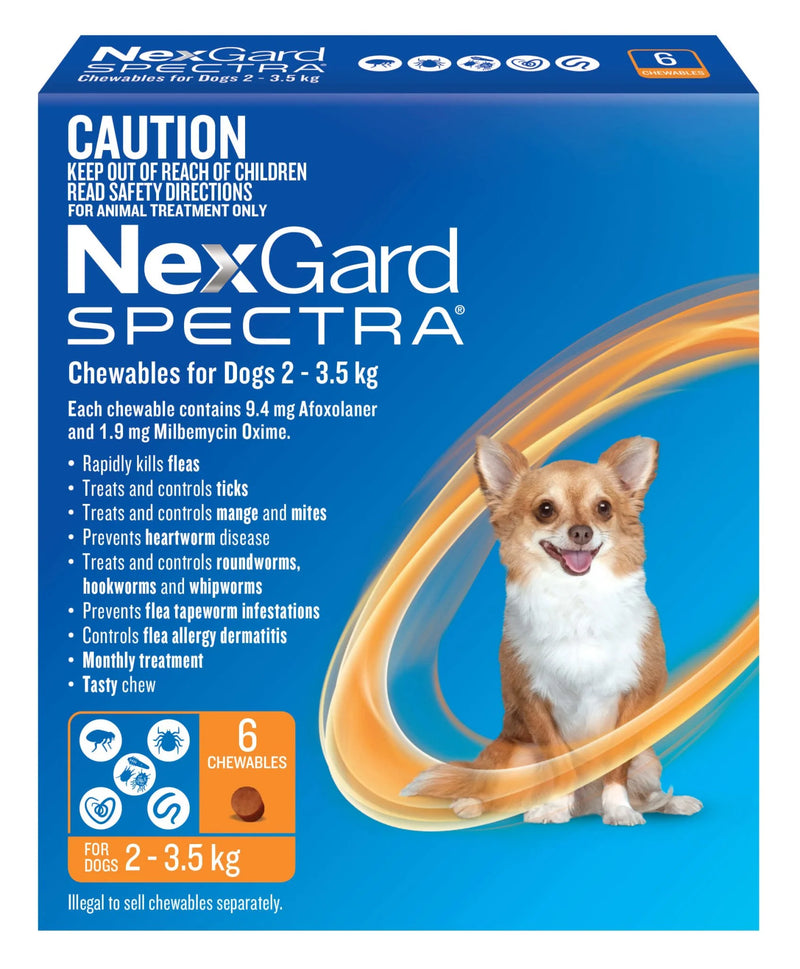 NexGard SPECTRA Chewables for Very Small Dogs ORANGE